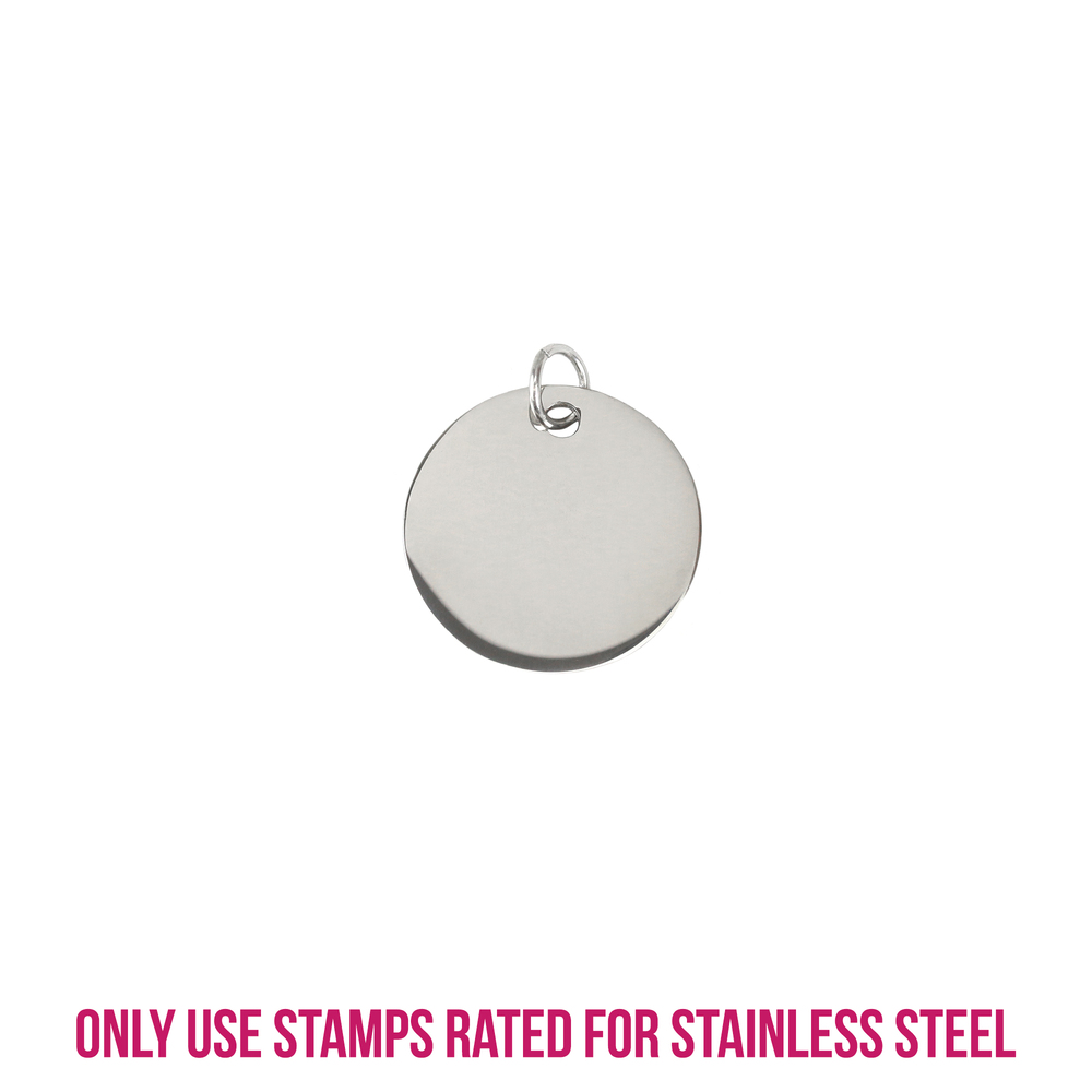 Metal Stamping Blanks Stainless Steel Round, Disc, Circle with Hole, 15.8mm (.62"), 18g, Pack of 5